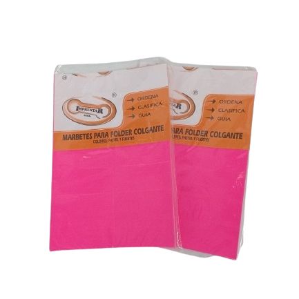 marbete folder colgante rosado 