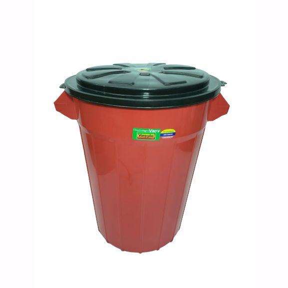 caneca (tanque) 65 litros con tapa color rojo vanyplas