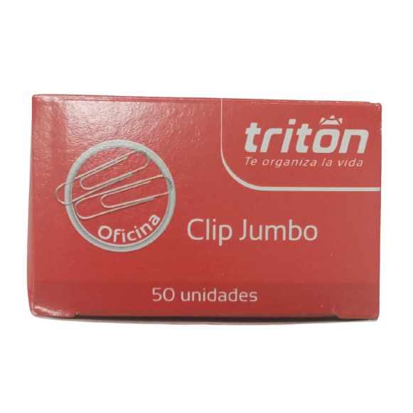 Clip Metalico Jumbo Triton Caja por 50 Unidades