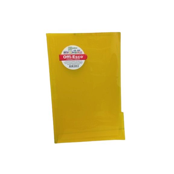 Folder Plastico Oficio Con Gancho Amarillo