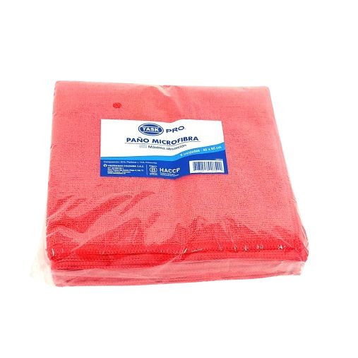 Paño Microfibra Rojo 40x40 cms x5 Unidades Task