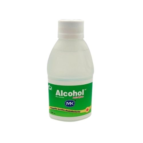 Alcohol Antiseptico Al 70 % MK Con Tapa 120 Ml