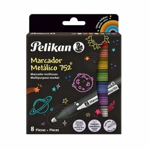 Marcador Deco Metalico Pelikan 752 8 Colores Surtidos en Papeleria.com.co