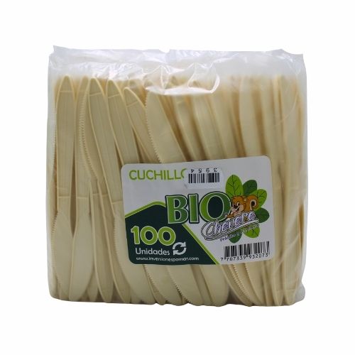 Cuchillo Biodegradable Fecula De Maiz 17 Cms Paq X100u