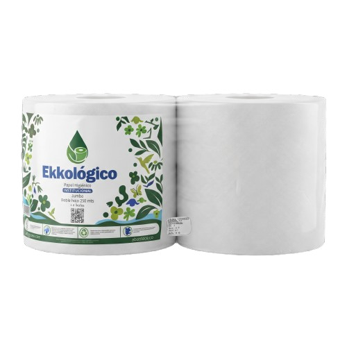 Papel Higienico Jumbo Blanco Ekkologico 4X250m Doble Hoja