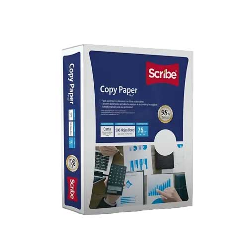 Resmas Carta Bond Blanco 500 Hojas 75 G Scribe