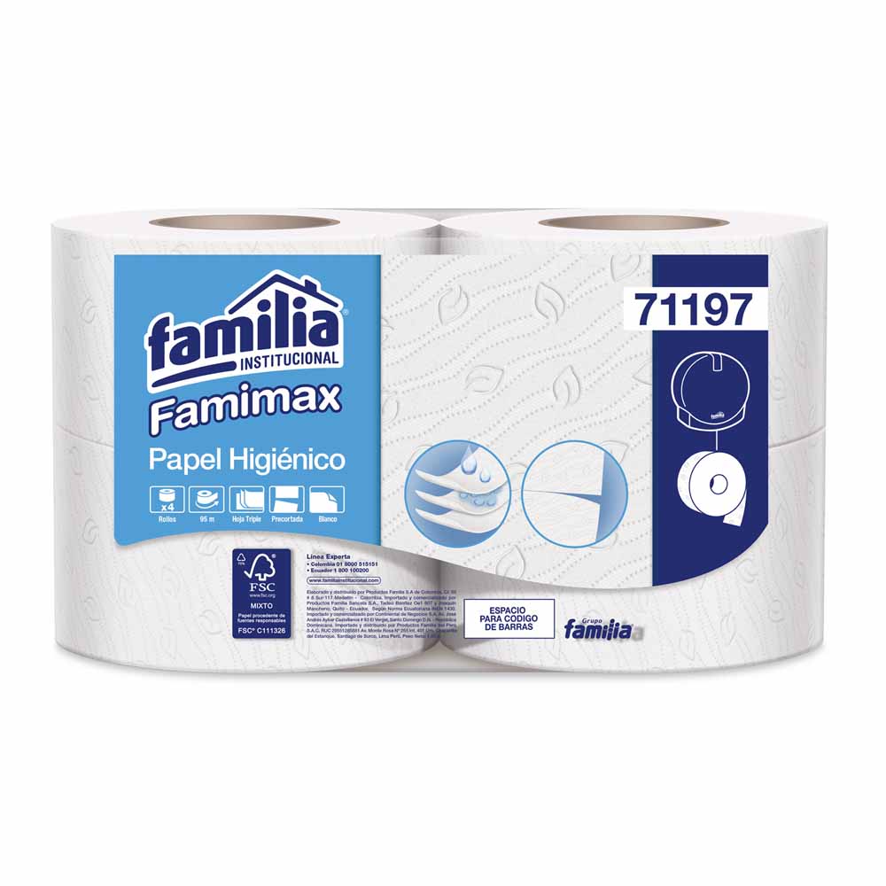 Papel Higienico Familia Jumbo Blanco 4x95m Triple H 71198