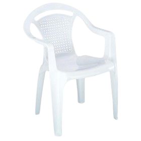 silla plastica con brazos color blanco