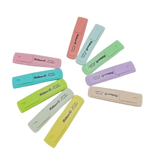 Resaltador Pelikan Flash Caja por 10 Colores Pastel Surtidos