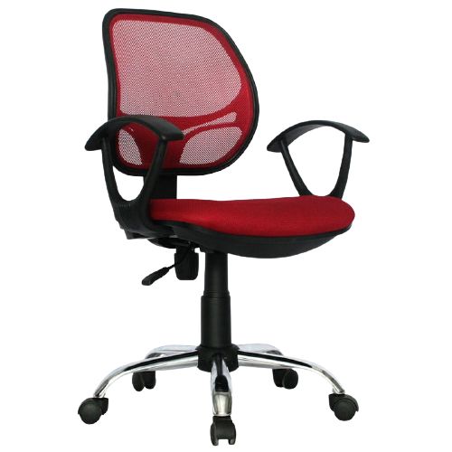 silla mali espal. malla con brazo base nylon ref 3-822 roja