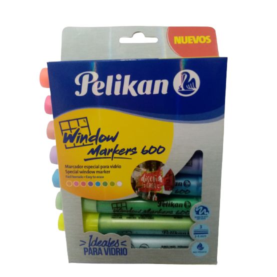 Marcador Pelikan Para Vidrio Window Markers Caja 8 Colores
