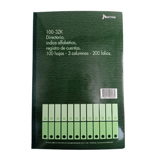 Libro Contabilidad 100 3ZK Plast. Bond Verde 500538