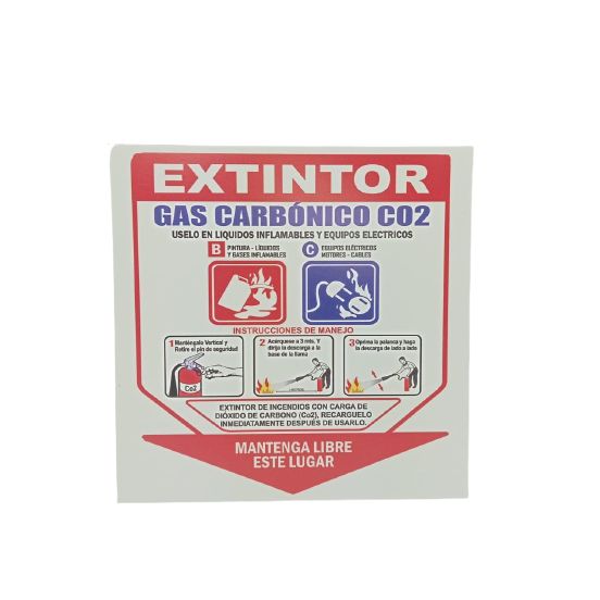 SENALIZACION EXTINTOR  CO2 18X18 CM