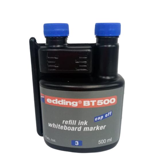 tinta marcador borrable x 500 cc azul edding