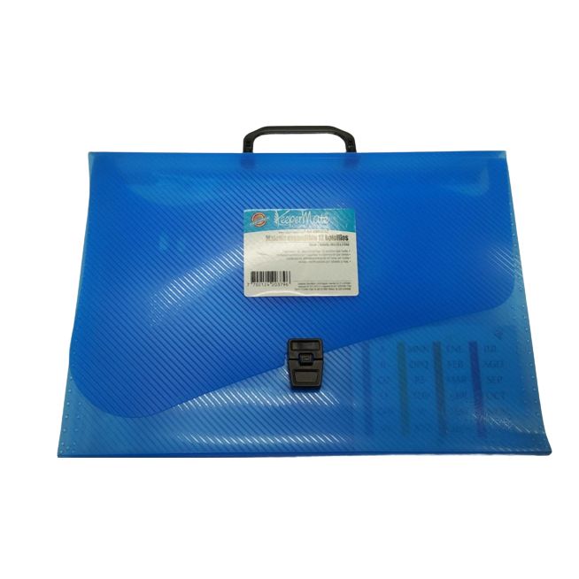 maletin expandible 12 bolsillos oficio ref: km00362azf azul