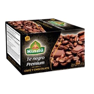 Te Hindu Negro Premium Cafe y Chocolate Caja por 20 Sobres