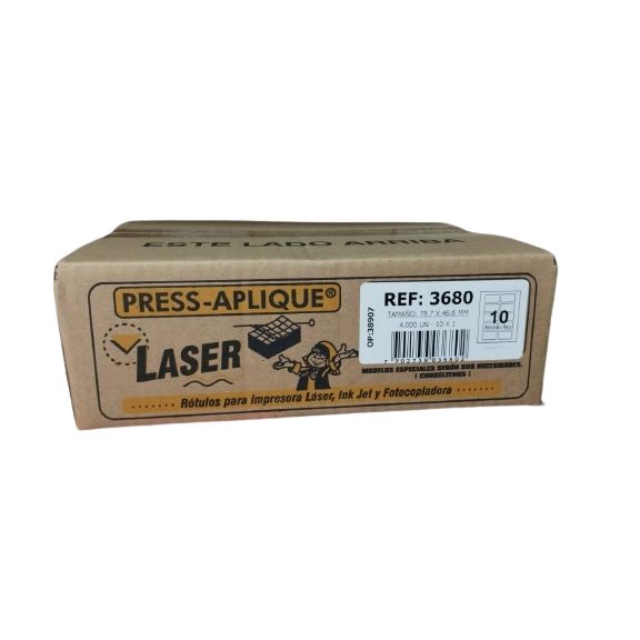 Press Aplique 78.7 x 46.6  Caja Laser x 4.000 u Ref 3680