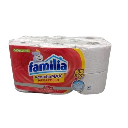 Papel Higienico Familia Acolchamax 65 Usos Triple H 12 Rollos