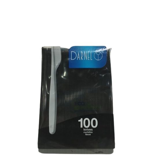 Cuchillo Plastico Darnel Negro Paquete por 100 Unidades