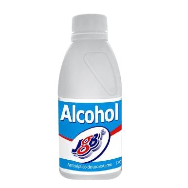 Alcohol Antiseptico al 70 % Jgb Con Tapa 120 ml