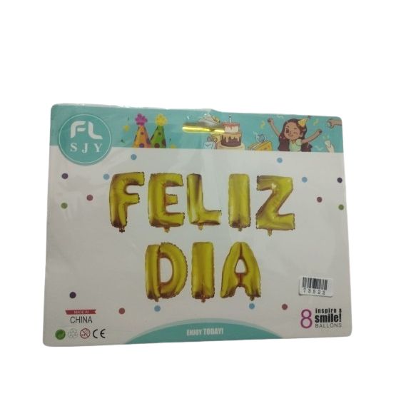 Letrero Feliz Dia en Dorado