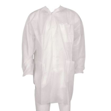 Bata De Laboratorio Desechable Blanca Con Velcro