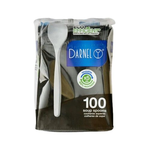 Cuchara Plastica Darnel Negra Paquete Por 100 Unidades