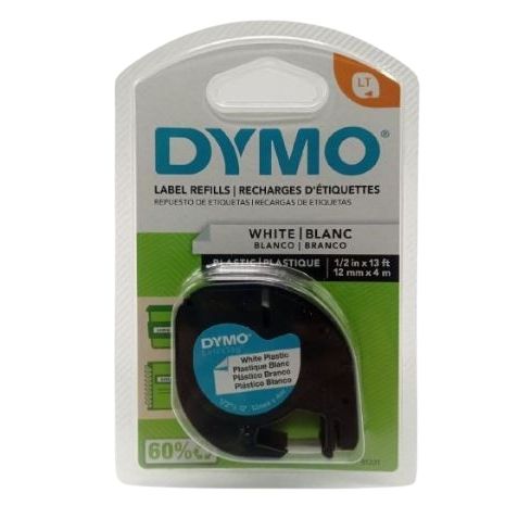 Cinta Dymo Plastica 91331 Blanca 12mmx4m Letratag  Precio Mayorista