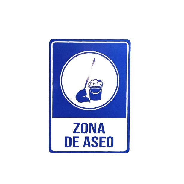 Senalizacion 21x15 cms Zona de Aseo