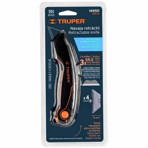 Bisturi Retractil 7pg + 4 Cuchillas Truper Ref 16950