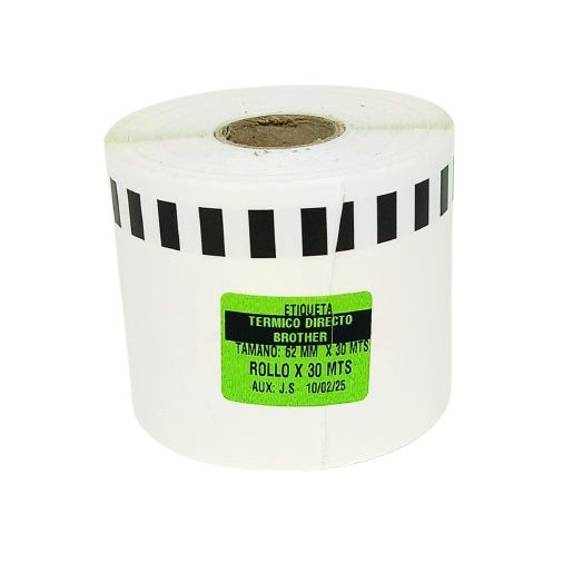 Rollo Termico Adhesivo Continuo 62 mm x 30 mts. Brother