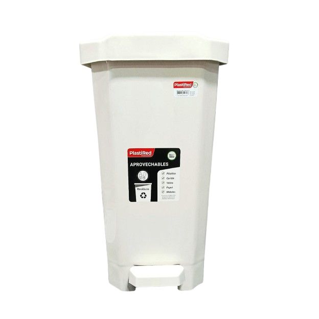 Caneca Pedal Marca Plastired Blanco 55lts  Precio Mayorista
