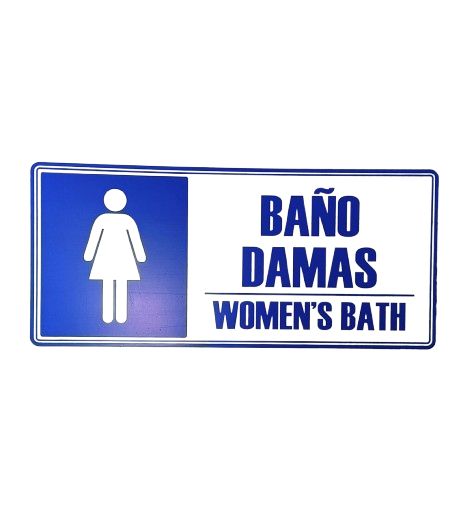 Senalizacion 30 x 15 Cms Bano Damas