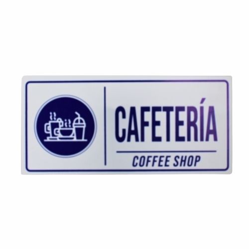 Señalizacion 30 x 14 Cms Cafeteria