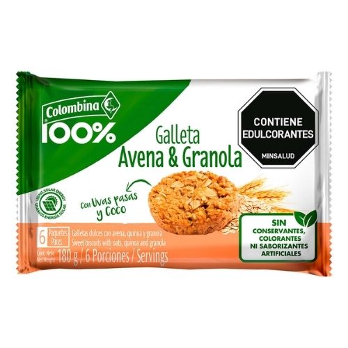 Galletas De Avena Granola Paq.x6u. Colombina
