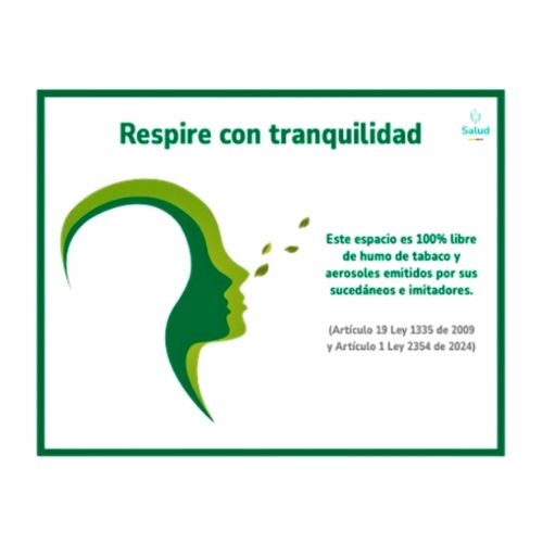 Senalizacion 29.7x42 cm C.40 Ambientes Libres De Humo y Aerosoles