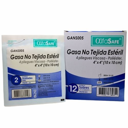 Gasa Esteril No Tejida 4x4 Cajax12 Sobres Alfa
