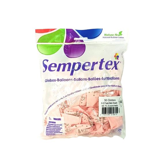 Globos Feliz Cumpleanos Escarchado x50u Rosado Pastel Mate R-12