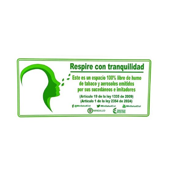Senalizacion 30x14 cms (Respire Con Tranquilidad)