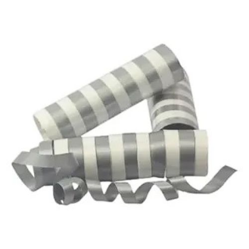 Serpentina Satinada Paquete x 3u. Plateado/Blanco