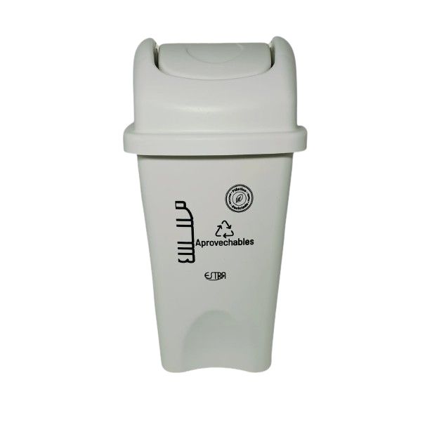 Papelera Vaiven 10 Litros Eco Blanca Marca Estra Precio Mayorista