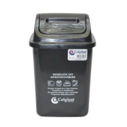 Papelera Vaiven Negra 14 Litros Colplast