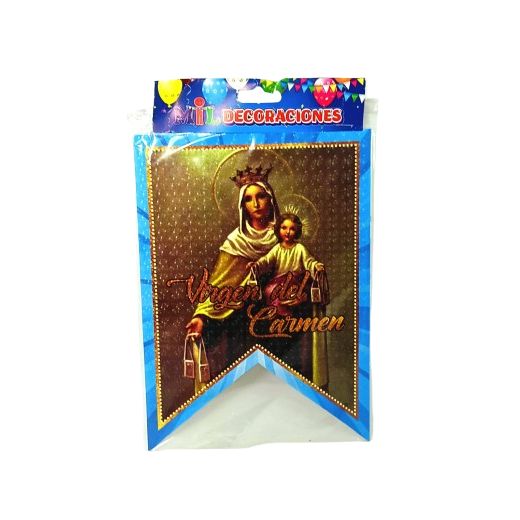 Guirnalda con Diseno Virgen del Carmen Azul