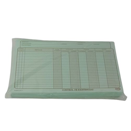 Tarjeta Kardex Control de Existencias Impresas Ambas Caras x80u