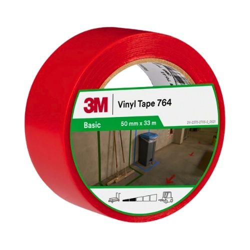 Cinta De Vinilo Uso General 3M 764 Roja 50mm x 32,9m