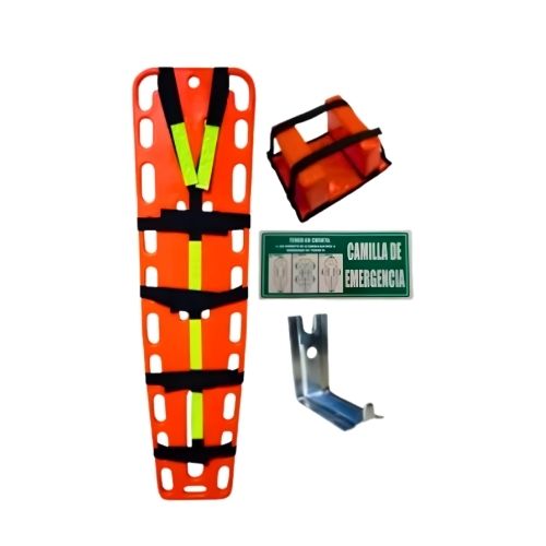 Camilla Rigida Para Primeros Auxilios Plastica con Inmovilizador de Cuello