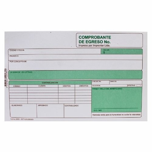 Comprobante De Egreso Media Carta X50 Juegos Original y Copia En Bond 75gr