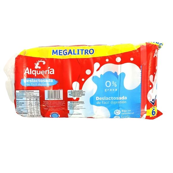 Leche Alqueria Deslactosada Megalitro 1.1 Lt Paca X 6u.