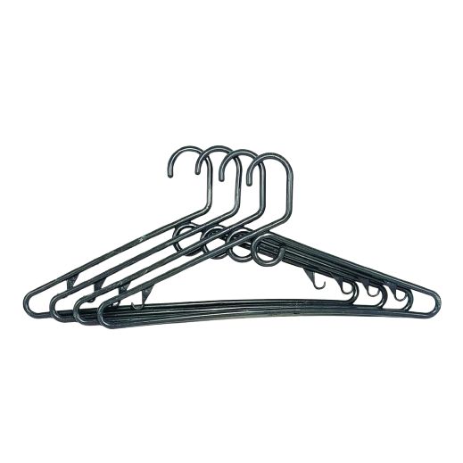 Ganchos Plasticos Negros Para Ropa Paq.x100u.