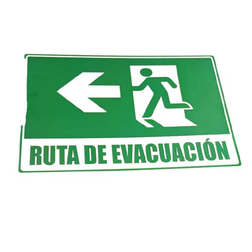 Señalizacion Fotolu. 22 X 30cm C40 Ruta Evacuacion Izquierda